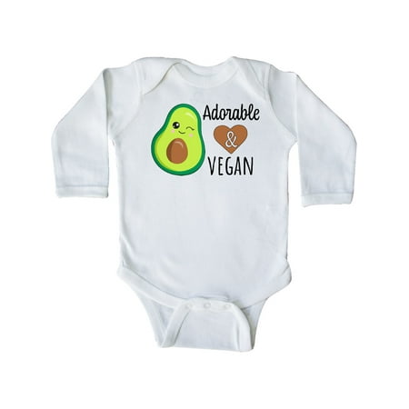 

Inktastic Adorable and Vegan Cute Avocado Gift Baby Boy or Baby Girl Long Sleeve Bodysuit