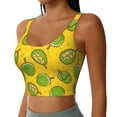 thumbnail image 2 of Sports Bras For Women Workout Tank Tops, Cute Durian Starry Sky Yellow Running Vest With Removable Cups, 2 of 2