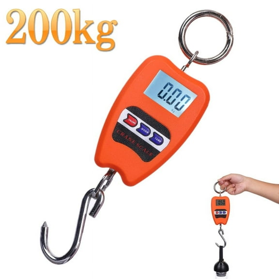 RIWPKFH Digital Hanging Scale with Precision Sensor 200 kg / 441 lb Hanging Weight Scale for Fish Hunting Fishing Bicycles