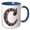 Blue/White, variant on 3drose, Pretty Image of Ruby Jeweled Monogram Letter C, 15oz Two-tone Red Mug