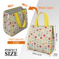 thumbnail image 3 of Pioneer Flower Floral Print Pattern Insulated Lunch Bag for Women & Adults,Large Portable Soft Cooler Lunch Bag,Thermal Food Storage Tote with Pearl Cotton,8.66L,8.75x5.75x9.5 Inch, 3 of 6