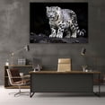 thumbnail image 6 of Mudket Framed Snow Leopard Canvas Wall Art, Black and White Animal Print Wall Decor for Men Living Room, Trendy Leopard Wall Art, Ready to Hang - 12"L x 8"W, 6 of 10