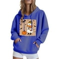 thumbnail image 2 of FDGIU Women's Loose Cute Crewneck Pullover, Halloween Graphic Tees for Women, Pumpkin Long Sleeve Tops, Soft Breathable Casual Top，Oversized Hooded Sweatshirts Fall, 2 of 6
