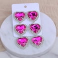 thumbnail image 3 of Pendientes colgantes grandes Yashi estilo bohemio con forma de corazón de rosa y Diamantes de imitación E1555 Color AB Dorado, 3 of 5