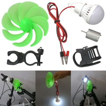 

Mini Wind Turbine Motor Blade W/Bulb DIY Kit Power Alternative Energy Generator