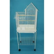 1944-4924WHT Villa Top Small Bird Cage with Stand in White