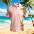 thumbnail image 4 of Mens Shirts Short Sleeve Button Down Holiday Top for Men,Pink,2XL, 4 of 5