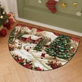 thumbnail image 4 of Semi-Circular Christmas Door Mat with Backing- Polyester Absorbent Entryway Rug for Kitchen, Porch & Mudroom, 4 of 5