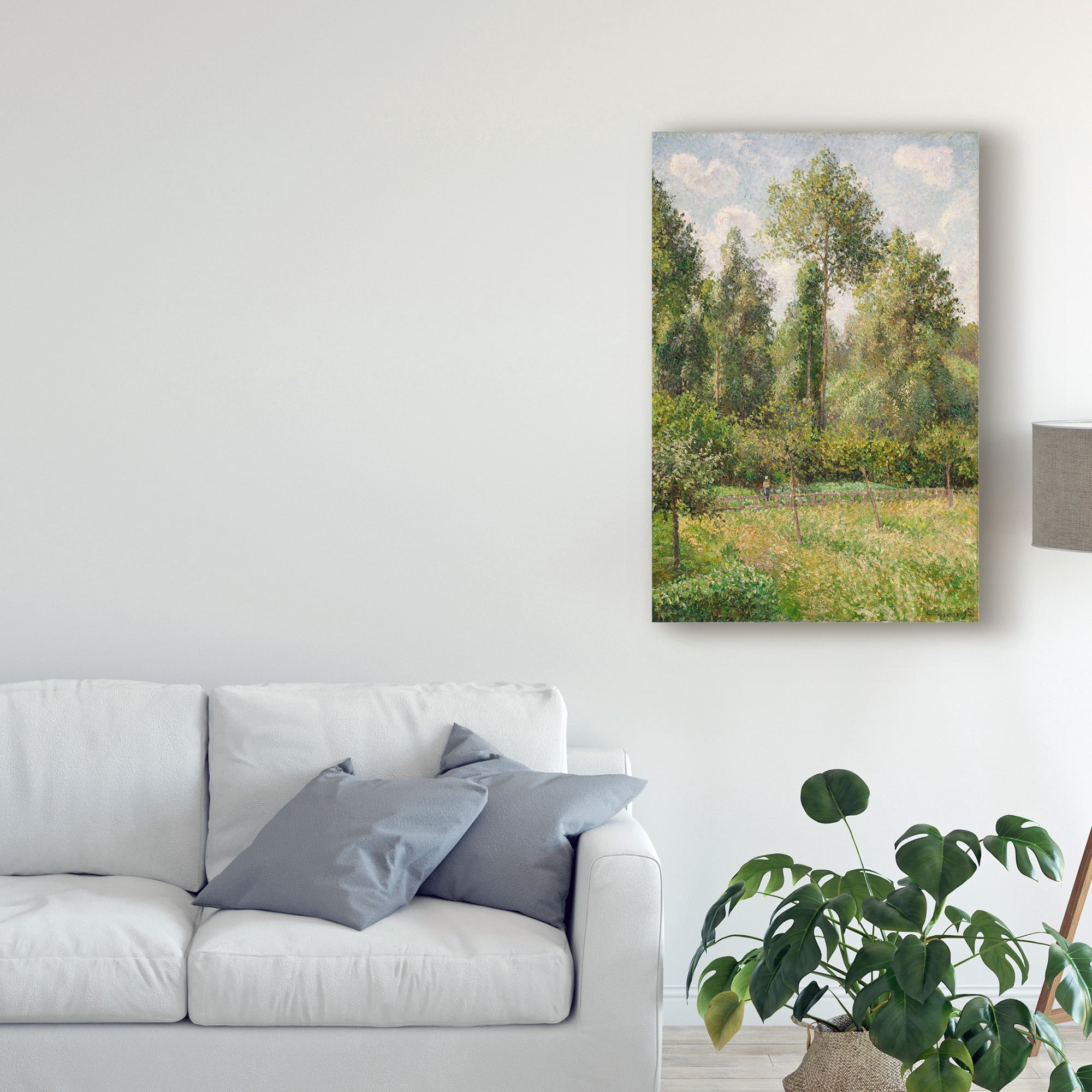 Trademark Fine Art 'Poplars, Eragny' Canvas Art by Camille Pissarro