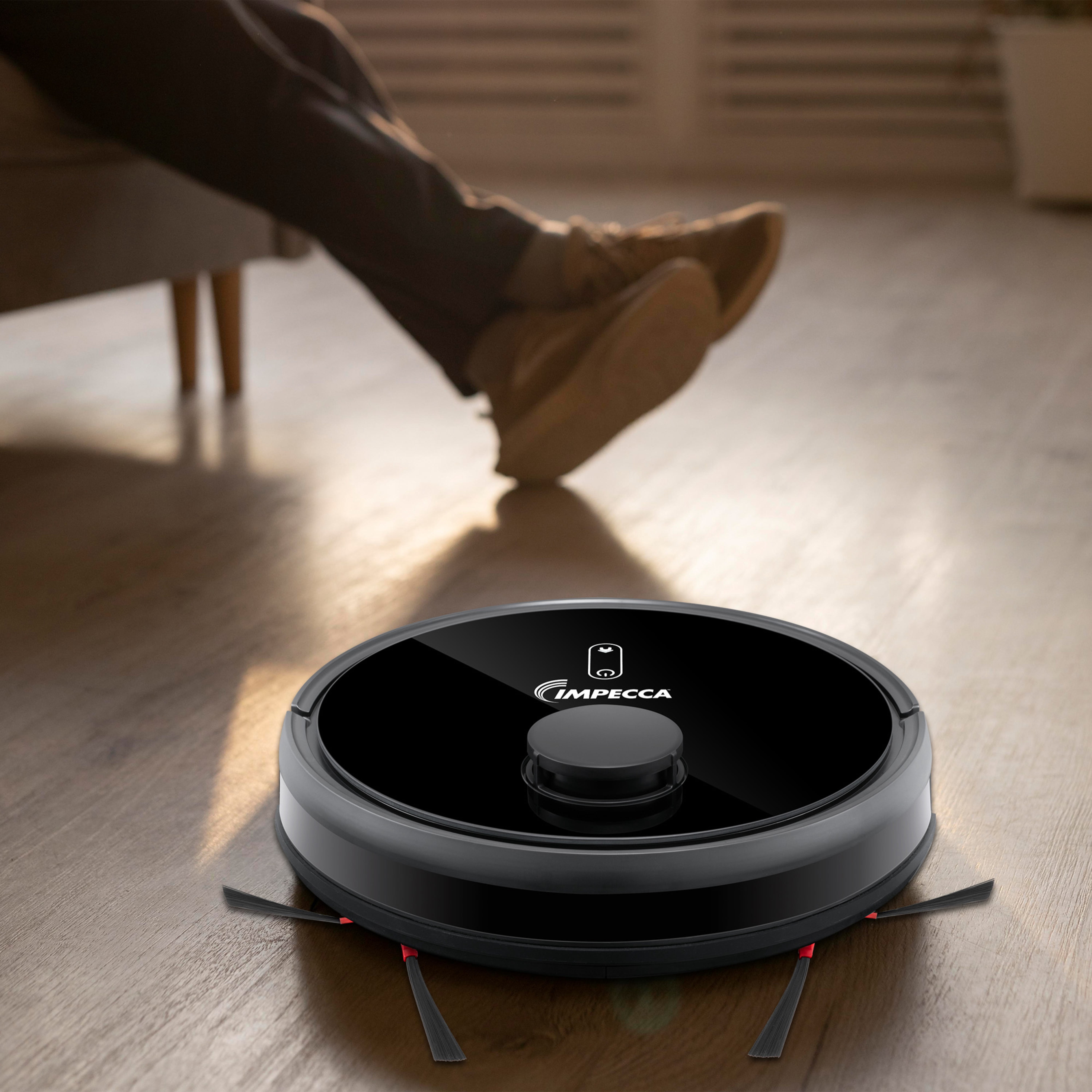 Impecca S26 Robot Vacuum and Mop Combo, 2600PA LDR Laser Guided Robotic Vacuum Cleaner Mop Floors and Vacuum Carpets Pet Hair Mapping & Virtual walls, Self Charging Wi-Fi/App/Alexa/Google Home, Remote