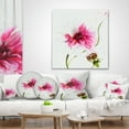 thumbnail image 4 of Designart Pink Flower with Stem and Bud - Floral Throw Pillow - 12x20, 4 of 5