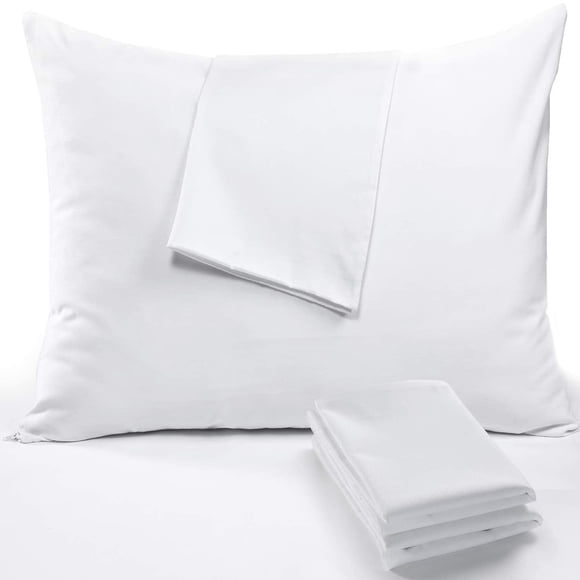 Niagara 4 Pack of Pillow Protectors with Zipper, Effective Dust Protection, Quiet, Stay in Place Pillow Covers, Breathable Case for Pillow Lifespan Extension, White (King)