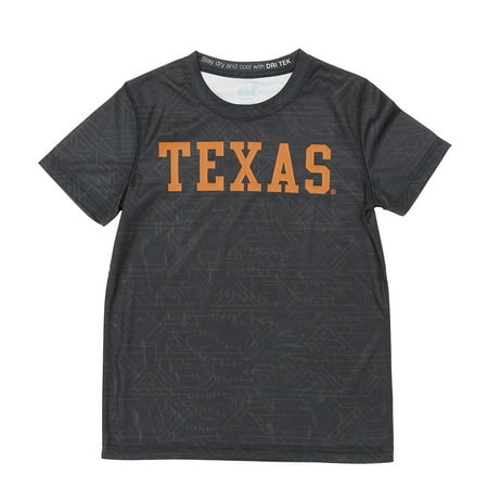 Texas Longhorns Ncaa College Tailgate - NCAA Youth Texas Longhorns Flex Grid DriTek Shirt, Black
