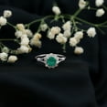 thumbnail image 3 of Rosec Jewels Natural Emerald Floral Ring with Diamond Halo (1 CT) - AAA Quality, 18K White Gold, US 3.50, 3 of 7