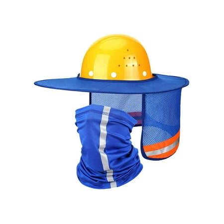 

TureClos Summer Sun Shades Protection Helmet Reflective Hard Hat Mesh Bright Construction Safety Shields Reusable for Preventing Sunburn Royal Blue