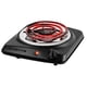 thumbnail image 1 of OVENTE Encimera eléctrica de un solo quemador de 1000 W con placa caliente de bobina de acero inoxidable de 6 pulgadas, luz indicadora de control de temperatura de 5 niveles, estufa de cocina compacta, 1 of 8