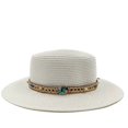 thumbnail image 1 of Sombrero de paja plano para verano, sombrero de Panamá, para playa, vacaciones, ocio, para el sol, 1 of 4