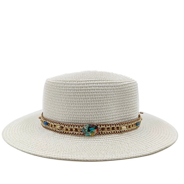 Sombrero de paja plano para verano, sombrero de Panamá, para playa, vacaciones, ocio, para el sol