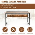 thumbnail image 4 of Costway 55'' Industrial Computer Desk  w/ Storage Shelf  Adjustable Foot Pads Home Office, 4 of 11