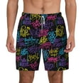 thumbnail image 3 of Uemuo Graffiti Art Pattern Mens Swim Trunks Quick Dry Board Shorts with Mesh Lining, Stretch Beach Shorts Quick Dry No-Chafing Board Shorts-Medium, 3 of 9