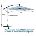 thumbnail image 3 of 10 Ft Patio Umbrella with 32 Solar Powered LED Lights,Outdoor Cantilever Umbrella with Crank and Cross Base,8 Metal Ribs,UPF 40+,Waterproof Umbrella for Garden Deck Backyard Pool, 3 of 7