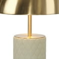 thumbnail image 2 of Aria 21 Inch Table Lamp - Dome Shade - Round Base - Beige Faux Leather - Brass, 2 of 5