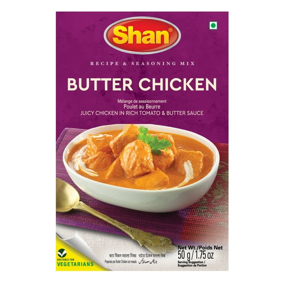 Shan Butter Chicken Seasoning Mix (50g) - Authentic Indian Masala Spice Mix for Rich Butter Chicken Sauce & Curry | Ideal for Indian Butter Chicken, Butter Masala, and Curry Chicken