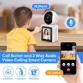 thumbnail image 3 of Two-Way Video/Audio Indoor Camera, Child/Elder/Dog/Pet Camera with Phone App, 2.8In Screen, 1080P Home Security Camera with Night Vision, One-Button Call, 3 of 7