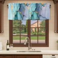 thumbnail image 6 of Teal Marble Curtain Valances for Windows, Kitchen Valance Window Treatments Panel 2 Pack, Modern Ink Painting Abstract Art Rod Pocket Short Curtains for Bathroom Bedroom 42 x 18 Inch, 6 of 8