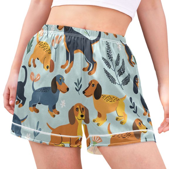 joogoo Women's Pajama Lounge Shorts Dachshund Dogs Bottoms Sleep Short M