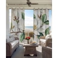 thumbnail image 4 of Flowers Leaves Blackout Curtains 63 Inches Long for Bedroom, Farmhouse White Botanical Magnolia Retro Thermal Insulated Room Darkening Black Out Window Curtain Panels Grommet Drapes for Living Room, 4 of 8
