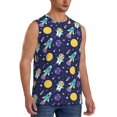 thumbnail image 2 of Fotbe Men's Astronaut Corgi Print Men's Sleeveless Muscle Tank Tops Casual T-Shirts for Gym Workout Beach-Medium, 2 of 8
