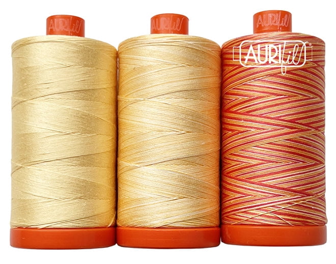 AURIfil 2022 Color Builder 50wt 3 Piece Thread Set Bird of Paradise