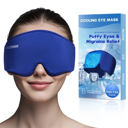 FACEMOON Reusable Gel Eye Mask, Unscented, Comfortable Fit for Sleep & Relaxation