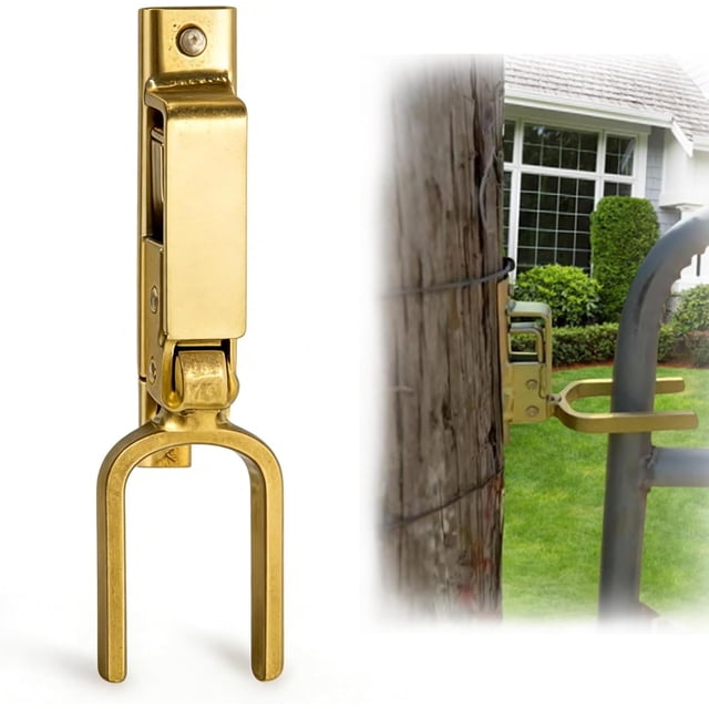 Instant Locking Gate Latch, Heavy Duty One Hand Gate Latch, Rust-Resistant Steel Automatic Spring Lock for Farm, Ranch & Backyard, Easy Install on Wood, Metal & Pipe Gates (1pc)