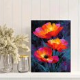 thumbnail image 2 of Fiery Abstract Floral Canvas Art, Bold Orange Red Flower Painting, Modern Expressionist Home Decor, 2 of 8