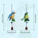 thumbnail image 2 of Birdie Bells artesanal colgante de vidrio pintado a mano decoración de patio campana de viento de metal Sincero Electrónica, 2 of 4