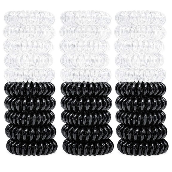 30Pack Hair Elastics, No Crease Spiral Hair Ties Hair Bands Multi Color Waterproof Phone Cord Hair Scrunchies Hair Coils Accessories for Women Girls