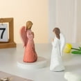 thumbnail image 4 of Blessing Angel Resin Figurine Pink Color European Style Home Decor Desktop Ornament for Living Room Shelf Display Gift Idea, 4 of 8