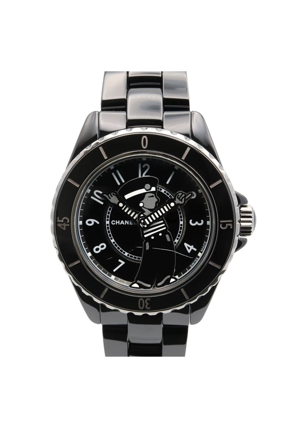 Pre-Owned Chanel Mademoiselle J12 La Pausa Ceramic Men's Watch, Black, Model H7609