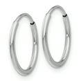 thumbnail image 2 of 14k White Gold Endless Tube Hoop Earrings Round, 2 of 7