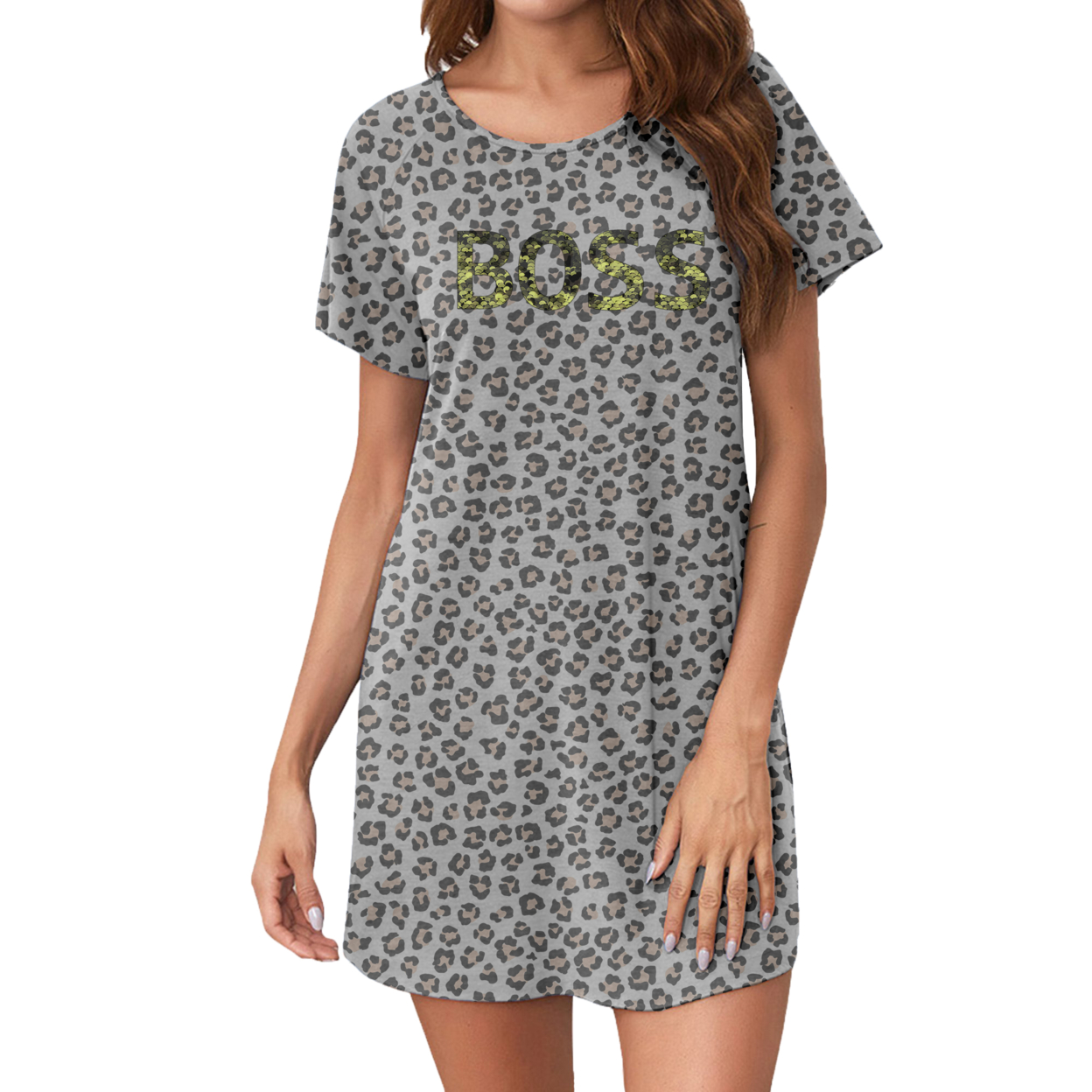 2Pack Women's Nightgown & Sleep shirts Short Sleeve Printed Pajama