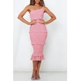 thumbnail image 4 of PRETTYGARDEN Women's Summer Midi Bodycon Dresses One Shoulder Strappy Tiered Ruffle Floral Boho Sun Dress, 4 of 7