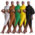 thumbnail image 2 of Vestido casual de punto con cuello alto y abertura para mujer Vestido casual de punto con cuello alto y abertura para mujer, 2 of 5