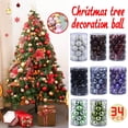 thumbnail image 3 of 34-Piece Christmas Tree Ornament Balls Set – Glitter Plastic Baubles for Xmas Tree, Hotel, Restaurant, Office Holiday Decorations, 3 of 3