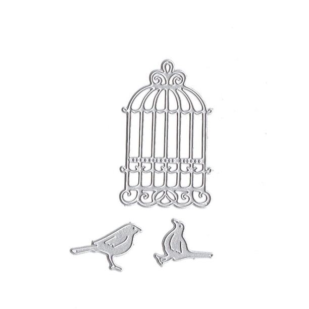 Troqueles de corte de jaula de pájaro en forma de corazón, plantilla de grabado en relieve de acero al carbono, molde de Metal, álbum de recortes de bricolaje, manualidades para álbum de fotos Jumpingount JJ18241-08
