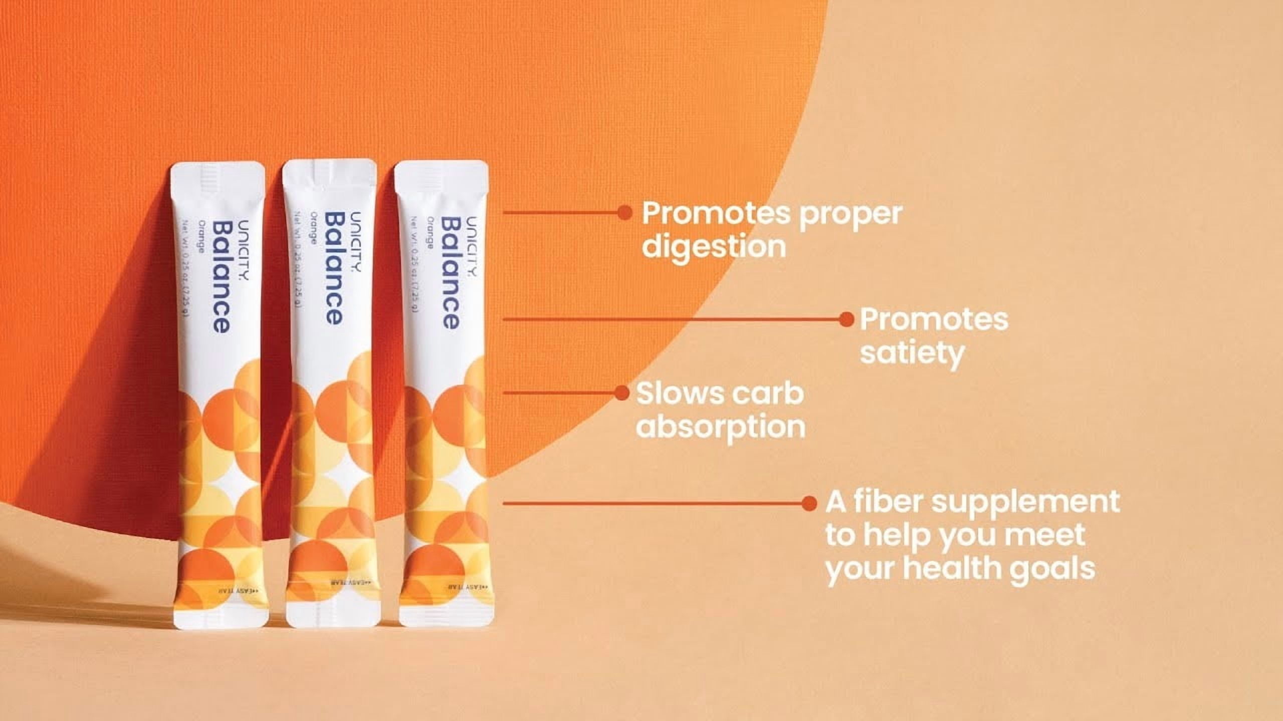 Unicity Balance Orange – 1 Box (30 Packets) | Orange Fiber Drink Mix