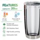 thumbnail image 5 of Taza de viaje Oasisdream, vaso de acero inoxidable, 600 ml, con tapa, 5 of 6