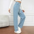 thumbnail image 6 of Endives Womens Jean Straight Leg Pants High Waisted Loose And Slimming Elastic Waisted Straight Leg Jeans, 6 of 7