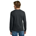 thumbnail image 3 of Gildan Heavy Cotton Men's Long Sleeve T-Shirt, Comfortable, Crewneck Classic Fit, Dark Heather, 3XL, 3 of 5